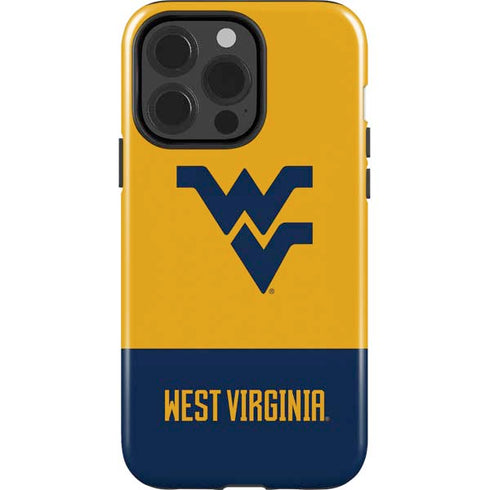 West Virginia University WV Yello split iPhone 15 Pro Impact Case
